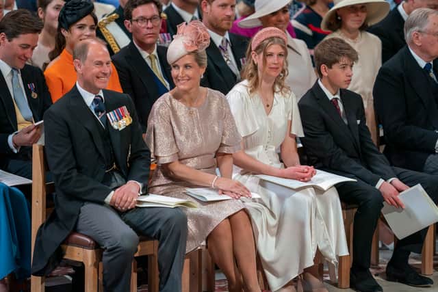 Prince Edward with his wife Sophie and their children Lady Louise Windsor, 19, and James Viscount Severn, 15.