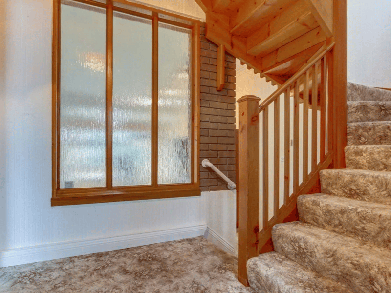 A spiralling staircase pictured here