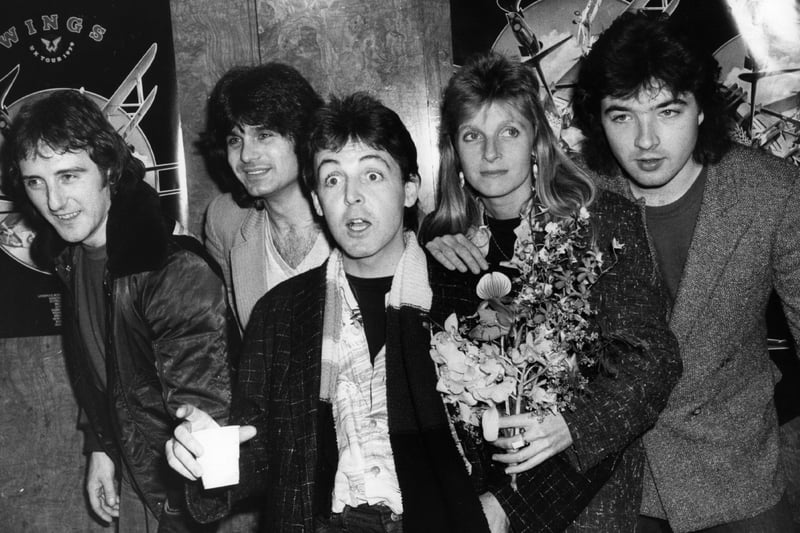Paul McCartney returns to Liverpool with Wings, the pop group he formed after leaving The Beatles. They are  Denny Laine, Steve Holly, Paul McCartney, Linda McCartney and Laurence Juber. 