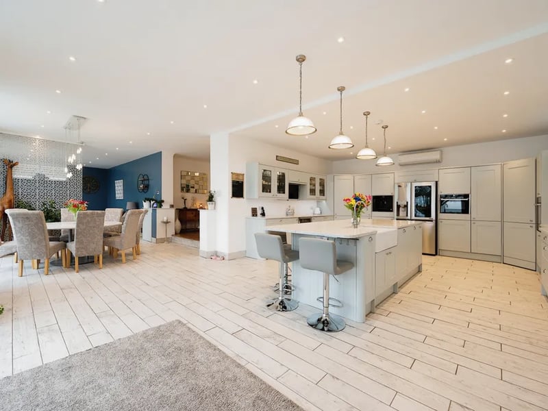 View of the kitchen and dining area