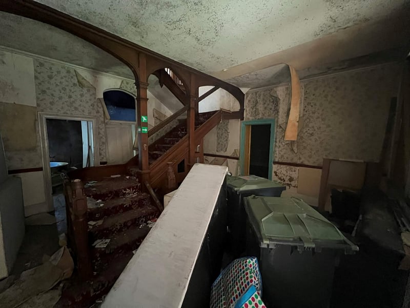 The staircase leading to the first floor