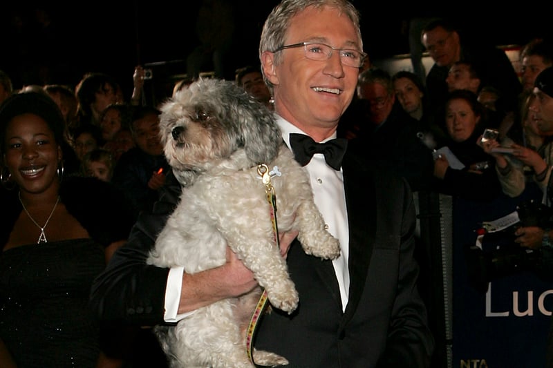 Paul O’Grady and his dog Buster arriving for the National Television Awards 2005 (NTA), at the Royal Albert Hall, central London