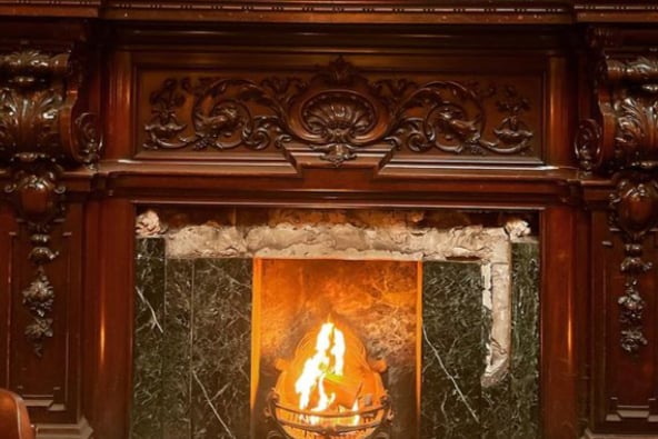 Gorgeous restored fireplace.
