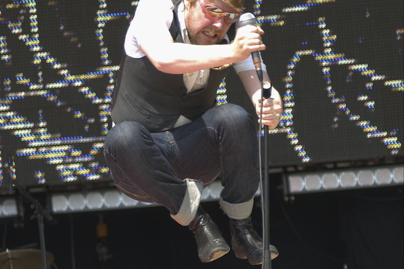 Ricky Wilson of Kaiser Chiefs performs at T4