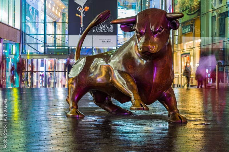 There are multiple features at the Bullring that are worth taking a shot of and the Birmingham Bull - a mascot for the city - is one of them. (Photo - Jason Wells - stock.adobe.com)