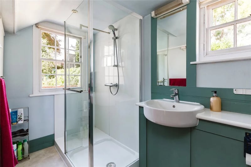 Because nobody actually wants to bathe in a tin bath by the fire. The property comes with two bathrooms including this modern shower room.