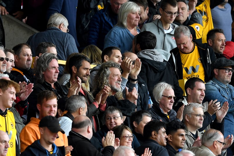 Wolves’ most famous supporter is the iconic Led Zeppelin frontman. The West Bromwich-born rock star has been a lifelong supporter of Wolves and  is often spotted in the crowd at Molineux. Here he is during Wolves home game against Manchester City in 2018