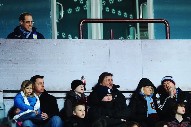 Prince William has been at Villa Park numerous times over the years. He chose to support Villa because he wanted to support a team different to his friends at school. Here he is watching Villa v Sunderland at Villa Park in 2013