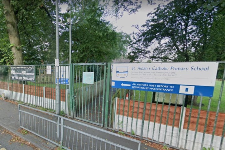 St Aidan’s Catholic Primary School in Northern Moor was 5.2% over capacity, with 221 pupils and 210 places. Photo: Google Maps