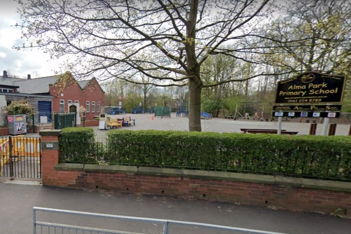 Alma Park Primary School in Levenshulme was teaching 431 pupils while having 420 places in 2021-22, meaning it was 2.6% over capacity. Photo: Google Maps