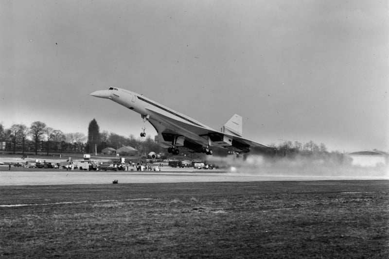 Concorde 002 taking off on its maiden flight from Filton on April 9, 1969