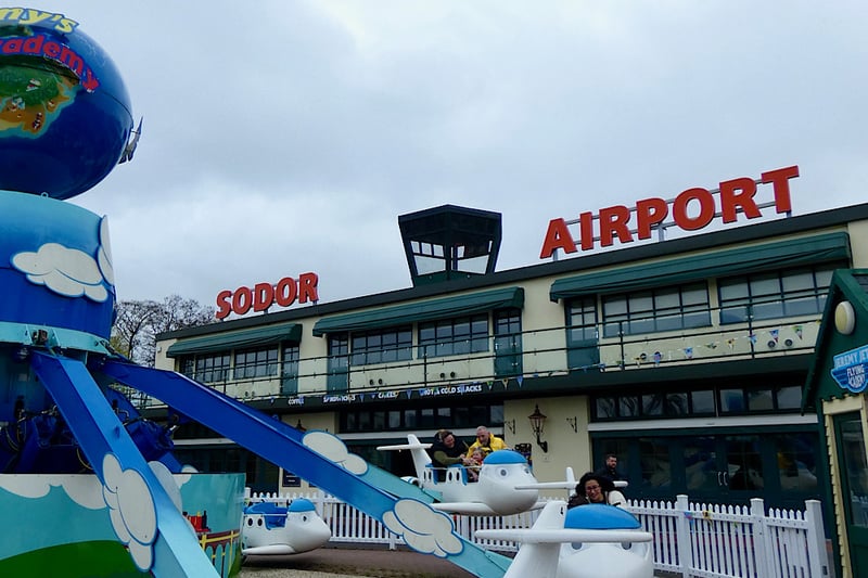 She flew in the similar, but more interactive, Jeremy Jet’s Flying Academy, and rode the cleverly plotted Diesel’s Locomotive Mayhem – Oh no! surely they must crash! – drove Sodor Classic Cars and cruised high on the overhead Winston’s Whistle-Stop Tours.