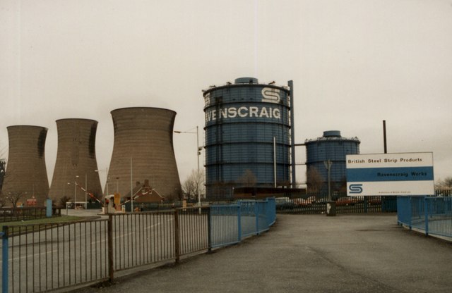 The Ravenscraig Steelworks prior to its closure in 1992.