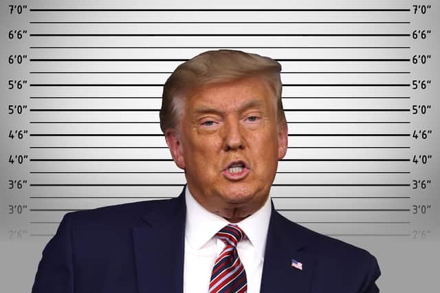 Donald Trump will have his mugshot taken today as he's booked in ahead of his court hearing. Credit: Mark Hall