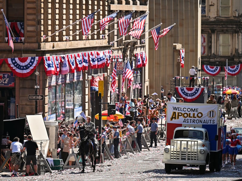 St Vincent Street looked almost unrecognisable as New York (Photo by Jeff J Mitchell/Getty Images)