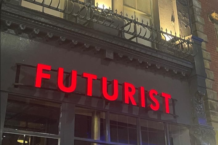 The exterior of the Futurist and new logo.