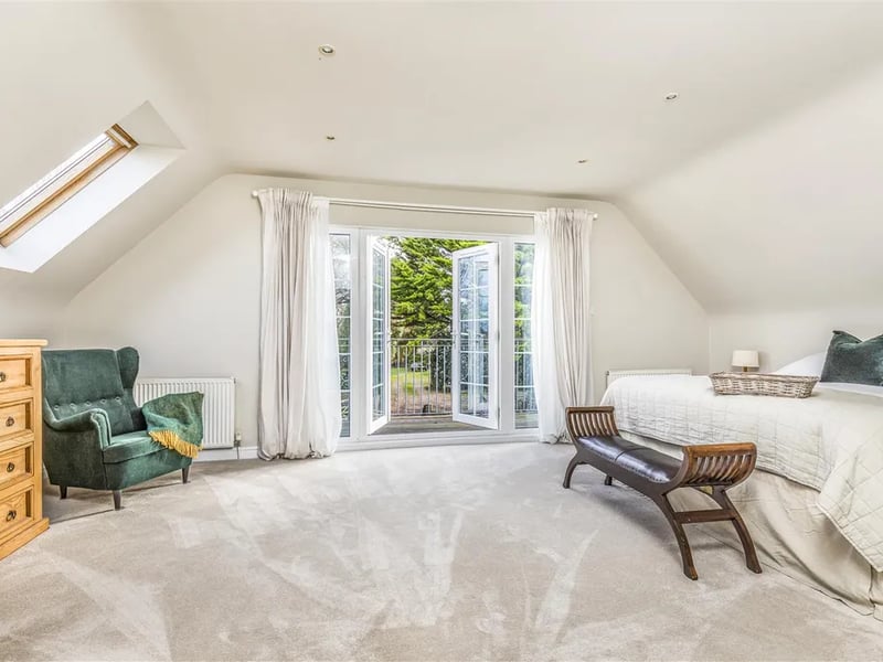 The master bedroom has its own balcony