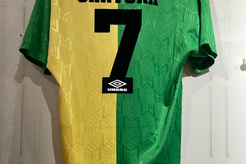 Manchester United 1992/94 - This jersey is a nod to the history of the club with Newton Heath having originally worn green and yellow. It also features the name of Eric Cantona who became an icon at Old Trafford. 