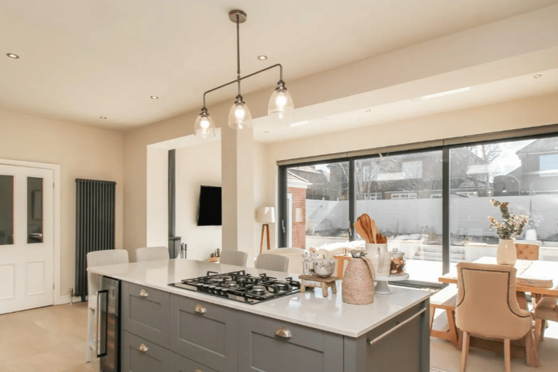 A gorgeous kitchen with great views outside