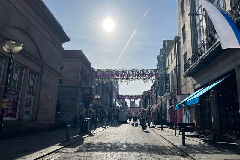 The sun begins to shine on Bold Street.