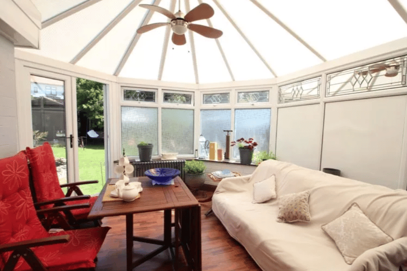 A huge conservatory is also available - perfect for use all year