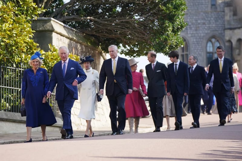 The Royal family attend an Easter service at St. George's Chapel