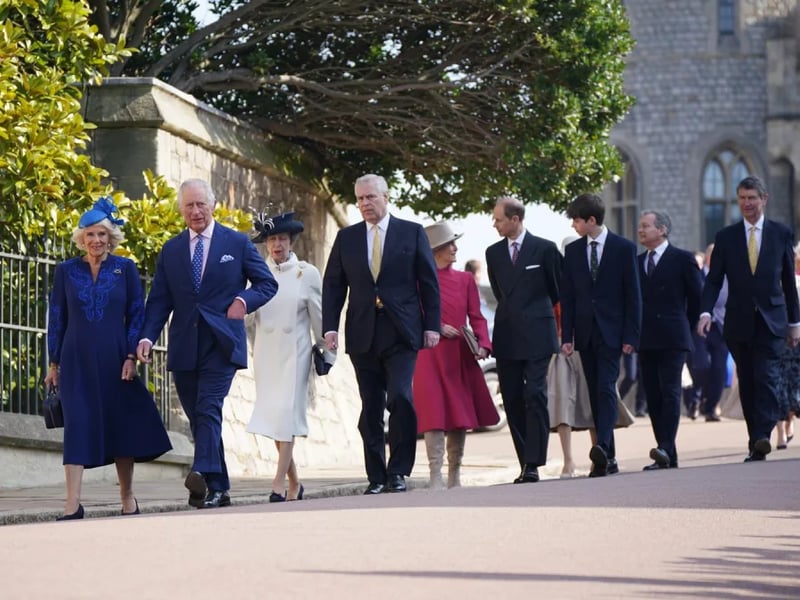 The Royal family attend an Easter service at St. George's Chapel