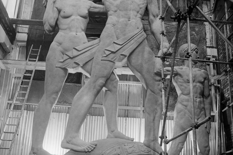 A statue designed by sculptor Barney Steale for the British Pavillion at the Empire Exhibition in Glasgow. 