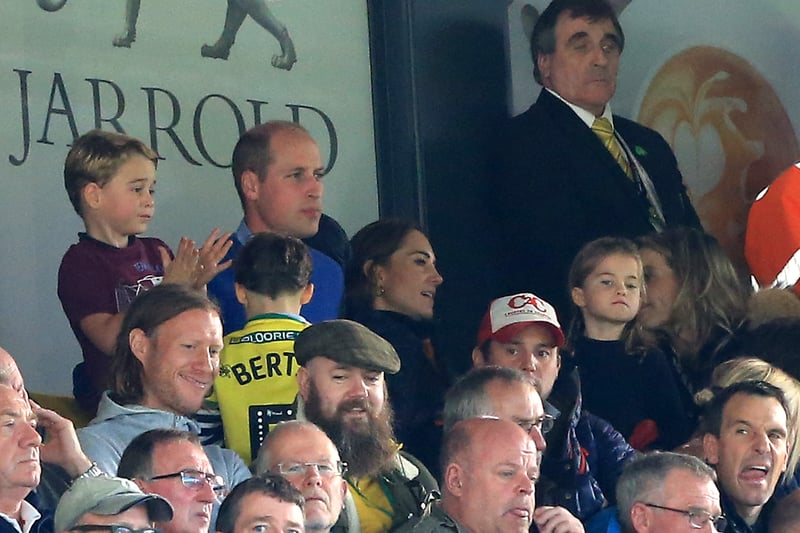 Prince George has been brought up as a Villain and watches the fixture against Norwich at Carrow Road in 2019 with his parents.