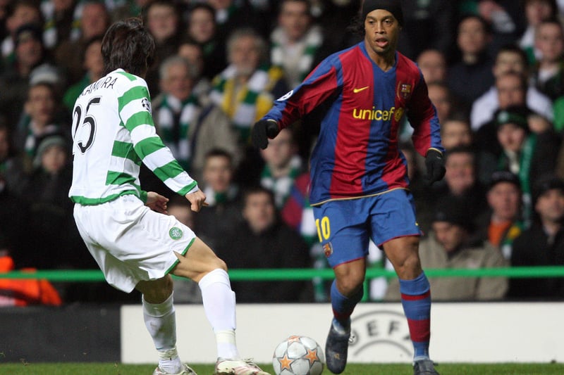 The Brazilian superstar visited Celtic Park twice in 2004. On the second occasion, he was substituted for the much loved Henrik Larsson on his return to Glasgow. 