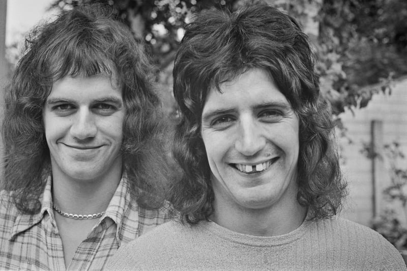 Jim Lea (left) is most notable for playing bass guitar, keyboards, piano, violin, guitar, and singing backing vocals in Slade from their inception until 1992, and for co-writing most of their songs.