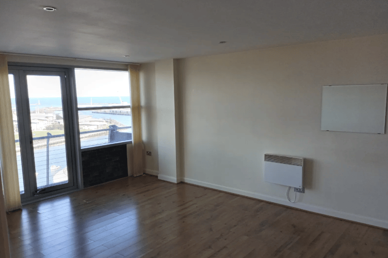A room in the flat - with stunning views of the River Wear