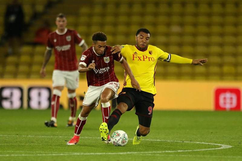 Watford captain Deeney tries to tackle Freddie Hinds, who was keen to impress