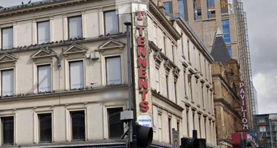 Above Glasgow’s Lauders you’ll find a retro Tennent’s lager sign which has become a distinctive feature of Sauchiehall Street. 