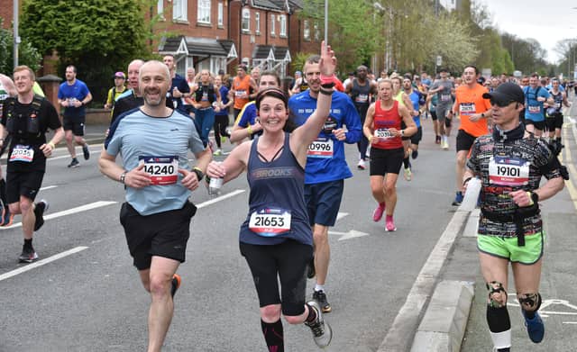 Runners in celebratory mood in Manchester Marathon 2023
All photos by David Hurst