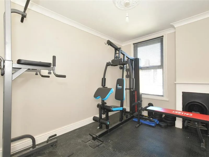 The third bedroom is currently being used as a gym