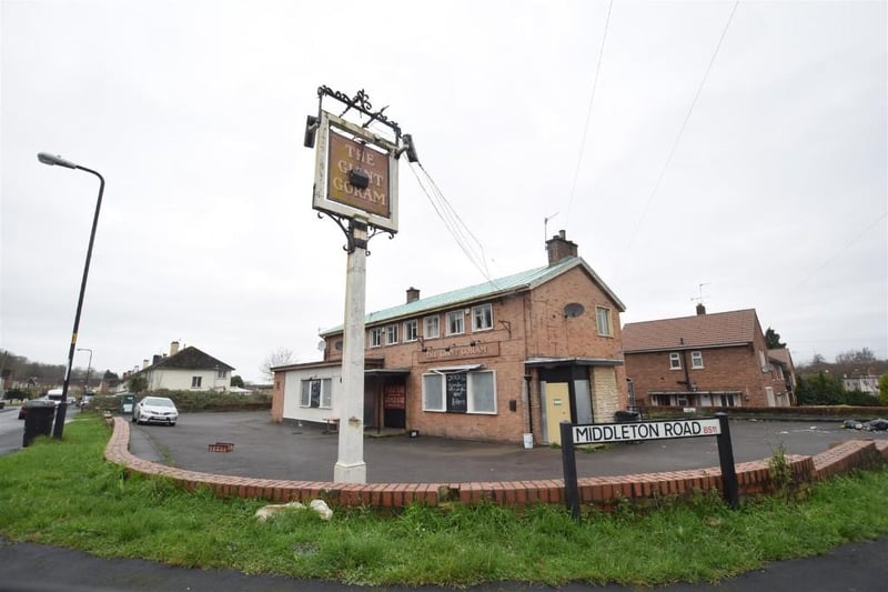 The Giant Goram is on the market with a guide price of £349,000. The listing describes the former pub as a 1960’s purpose built public house in the large housing estate Lawrence Weston with an internal skittles alley. There is currently a campaign underway to keep the building as a pub for the community.