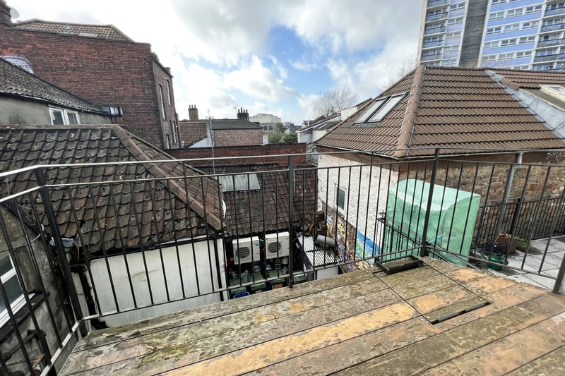 The rooftop balcony in the Bristol property