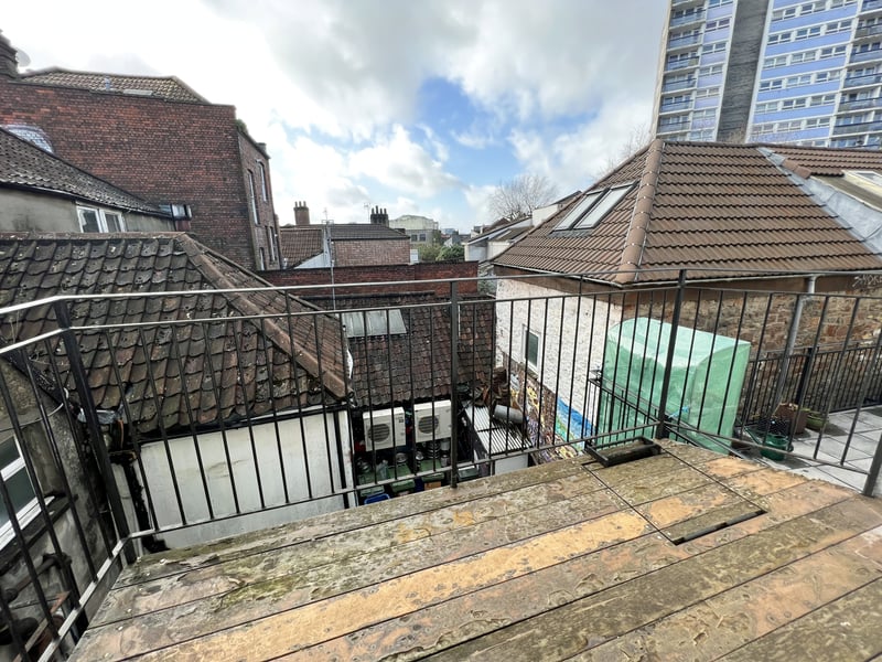 The rooftop balcony in the Bristol property