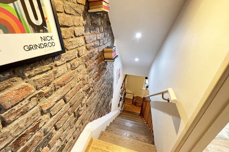 Narrow stairway inside the property 