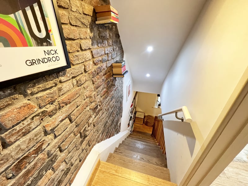 Narrow stairway inside the property 