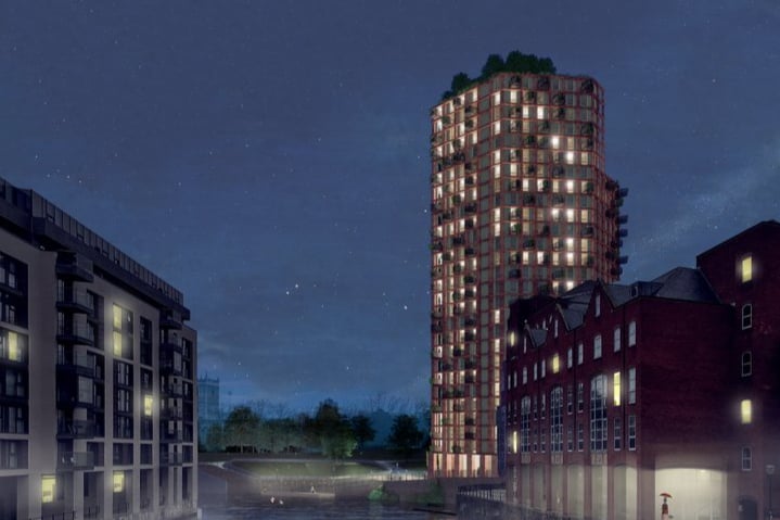 Groupwork and McGregor Coxall won a competition to design this new tower block over Castle Park. The plan which won the contest, run by Goram Homes and the Bristol Housing Festival, was for a 25-storey resident block - however, Bristol Civic Society says the tower block is now 33-storeys high. The group has called the plans an ‘assault on Bristol' 