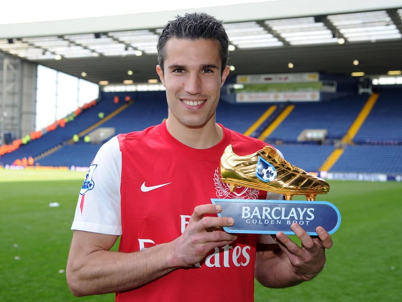 The striker won the golden boot in his final season at Arsenal, with 30 goals in 38 matches.
