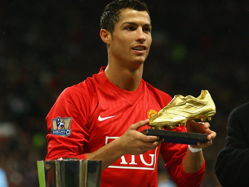 Ronaldo scored 31 goals as Man United won the Premier League title, before going on to pick up the Champions League as well.