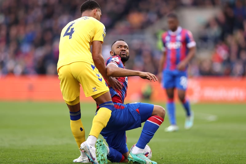 The defender must serve a one-match suspension after being sent off against Palace.