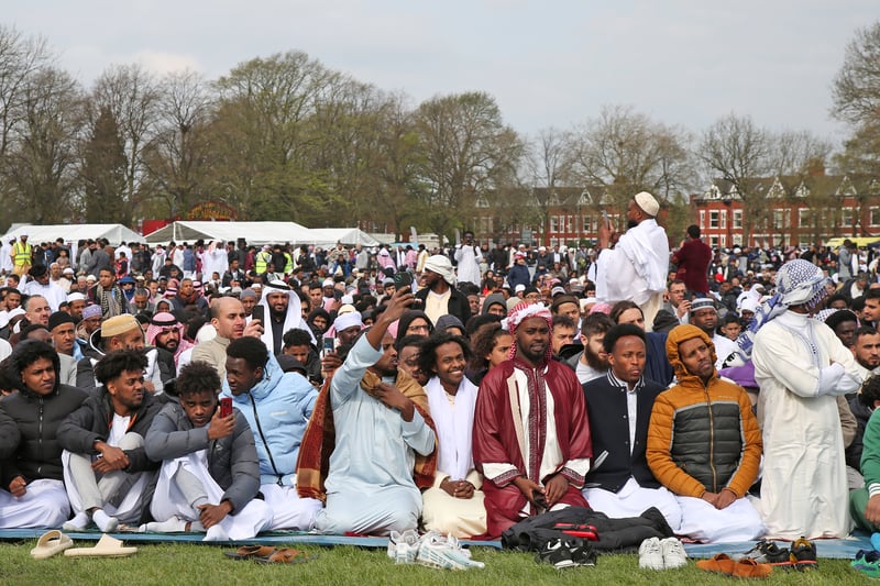 Thousands gather in Platt Fields for Eid in the Park 2023. Credit: William Lailey SWNS