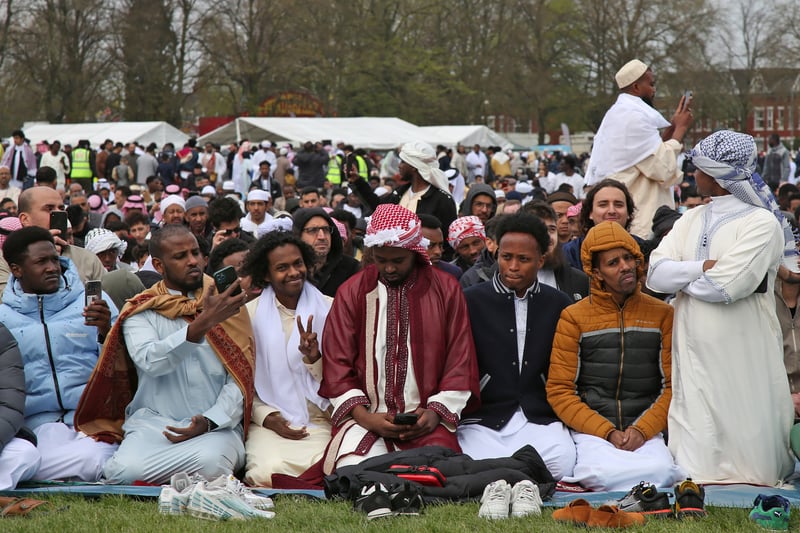 Crowds gather in Platt Fields for Eid in the Park 2023. Credit: William Lailey SWNS