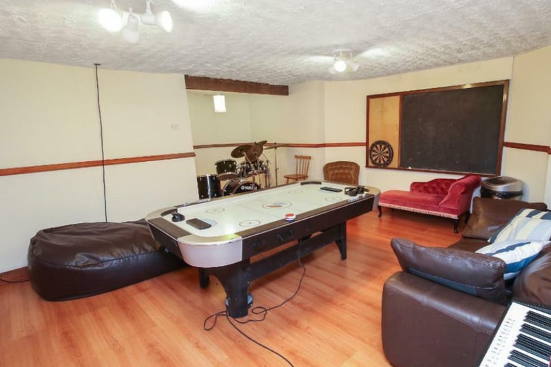 The basement entertainment room could do with renovation.