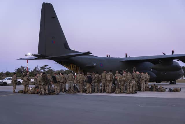 Ministry of Defence handout photo of personnel of 40 Commando Brigade and the Joint Force Head Quarters deployed to Cyprus in support of the FCDO Non-Combatant Evacuate Operation to remove personnel from Sudan. Credit: PA