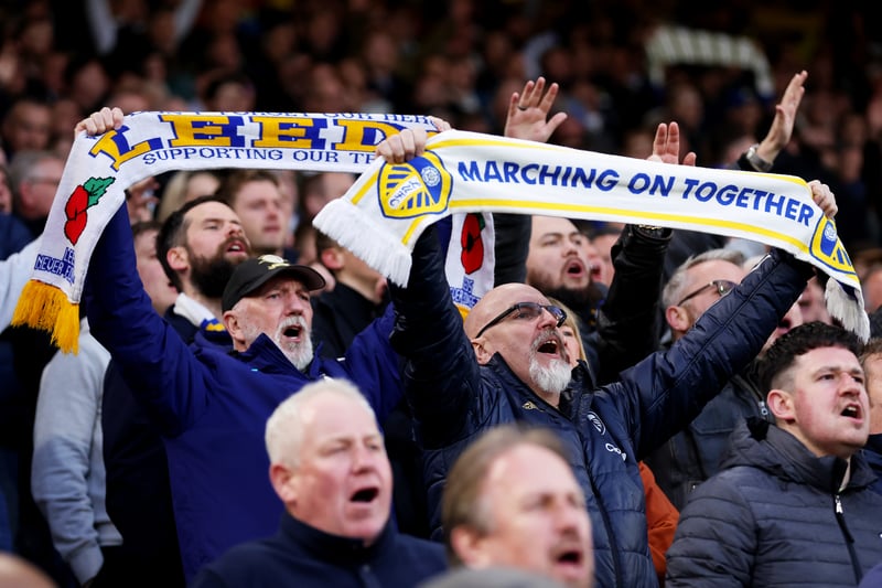 Leeds United fans show their support with scarves 